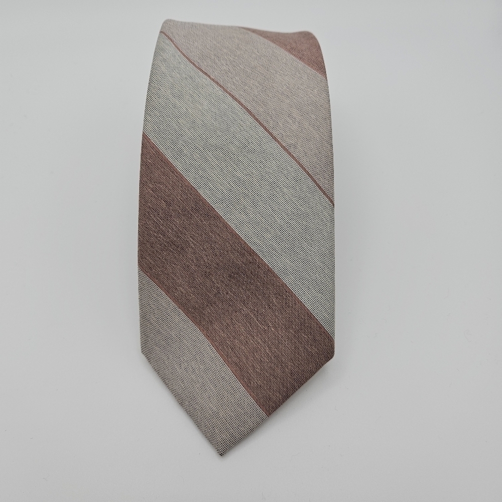 Paco Rabanne pink and beige striped tie 62.5 inches long